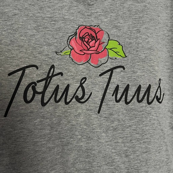 TOTUS TUUS I am Yours Latin Phrase Catholic Mary T-Shirt V-Neck Top Size 2XL - Picture 6 of 7